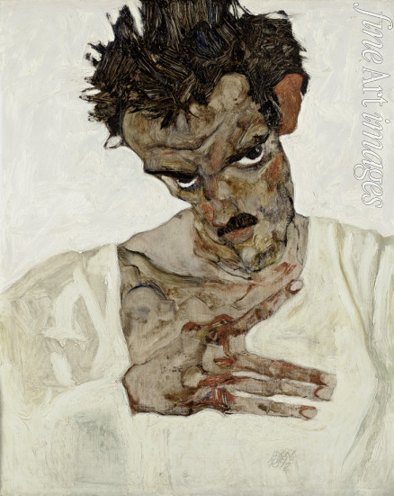 Schiele Egon - Selbstbildnis mit gesenktem Kopf