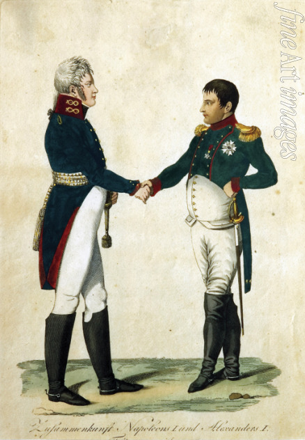 Unbekannter Künstler - Zusammenkunft Napoleons und Alexander I.