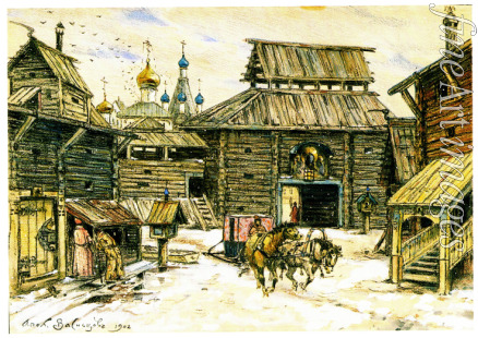 Vasnetsov Appolinari Mikhaylovich - Old Moscow. The Wooden City
