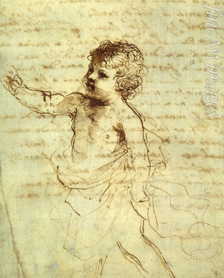 Guercino - Child's figure in drapery