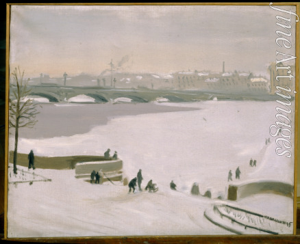 Lapshin Nikolay Fyodorovich - Crossing the frozen Neva River
