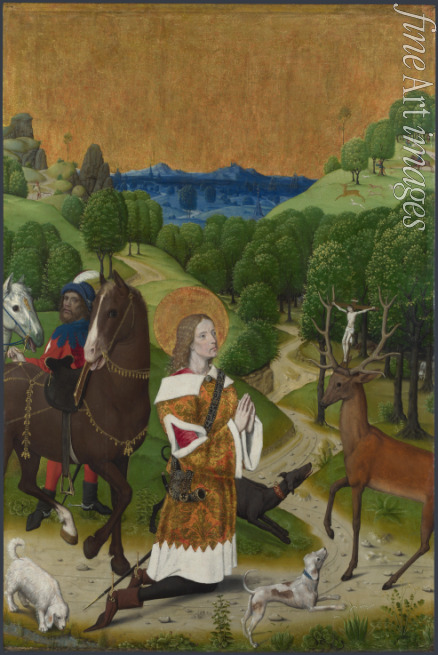 Master of the Life of the Virgin (Workshop) - The Conversion of Saint Hubert. Shutter from the Werden Altarpiece