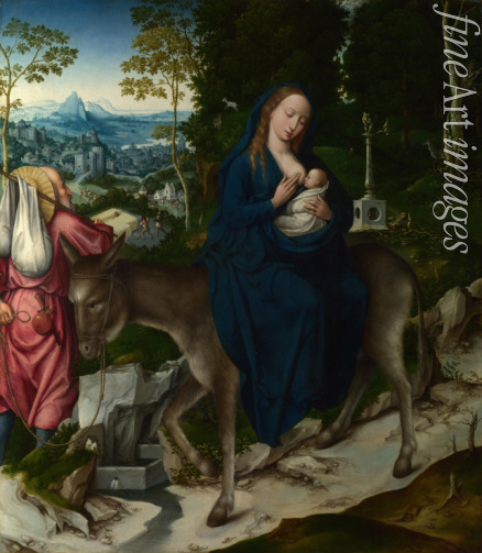 Master of 1518 (Workshop) - The Flight into Egypt. Panel from an Altarpiece