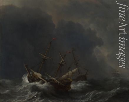 Velde Willem van de the Younger - Three Ships in a Gale