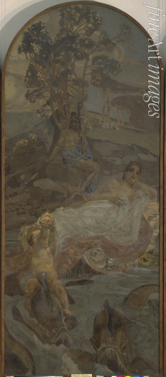 Vrubel Mikhail Alexandrovich - Venus, Amor and Paris (Triptych 