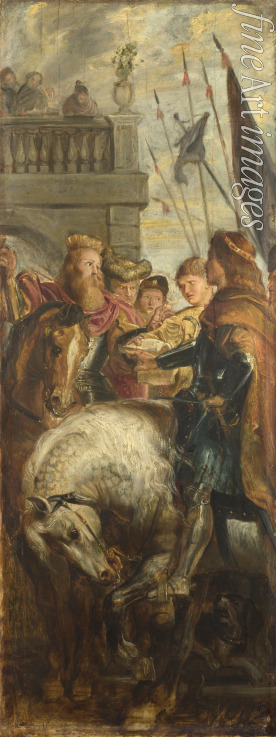 Rubens Pieter Paul - Kings Clothar and Dagobert dispute with a Herald from the Emperor Mauritius. Sketch for High Altarpiece, St Bavo, Ghent