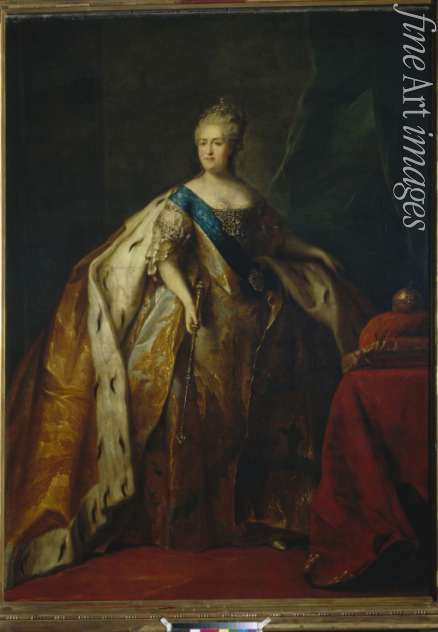 Drozhdin Petro Semyonovich - Portrait of Empress Catherine II (1729-1796)