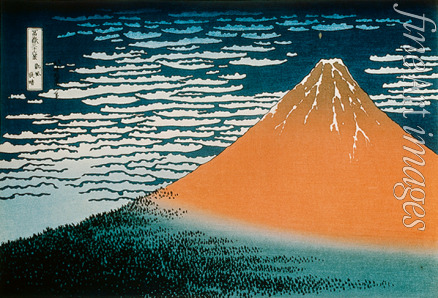 Hokusai Katsushika - Roter Fuji (aus der Bildserie 