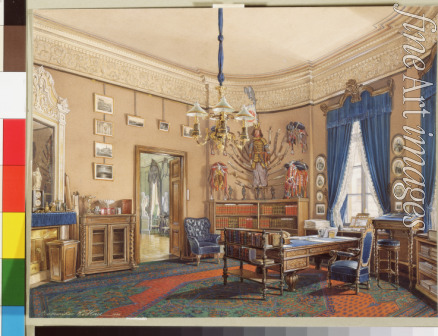 Hau Eduard - Interiors of the Winter Palace. The Study of Crown Prince Nikolay Aleksandrovich