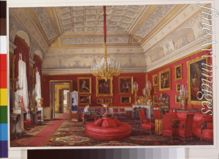 Hau Eduard - Interiors of the Winter Palace. The First Reserved Apartment. The Large Study of Grand Princess Maria Nikolayevna