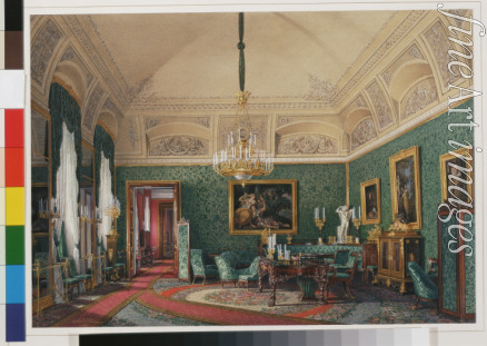 Hau Eduard - Interiors of the Winter Palace. The First Reserved Apartment. The Small Study of Grand Princess Maria Nikolayevna