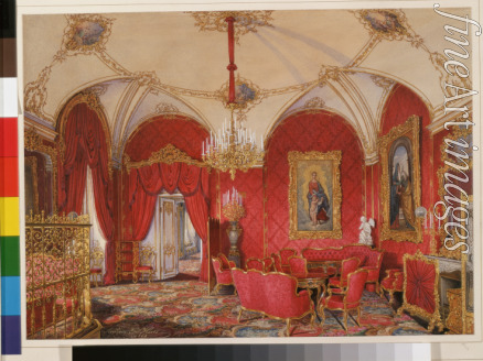 Hau Eduard - Interiors of the Winter Palace. The Fourth Reserved Apartment. The Corner Room