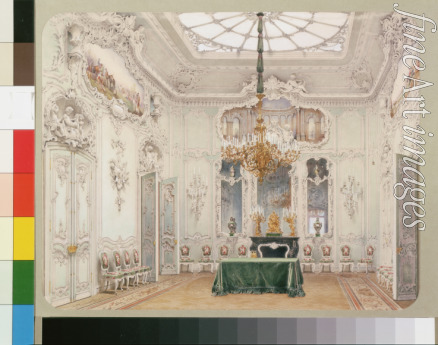 Premazzi Ludwig (Luigi) - Interiors of the Winter Palace. The Green Dining Room