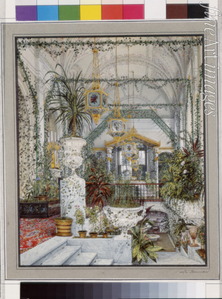 Ukhtomsky Konstantin Andreyevich - Interiors of the Winter Palace. The Winter Garden of Empress Alexandra Fyodorovna