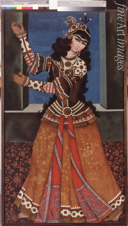Iranischer Meister - Tanzendes Mädchen mit Kastagnetten