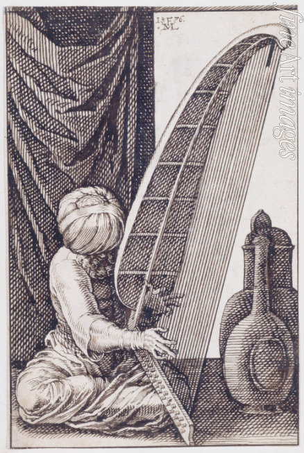 Lorch Melchior - Turk Playing a Harp