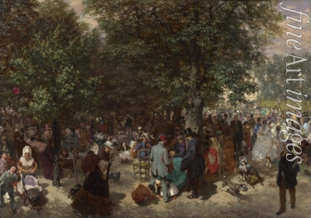 Menzel Adolph Friedrich von - Ein Nachmittag im Tuileriengarten