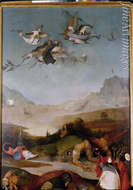 Bosch Hieronymus - Die Versuchung des heiligen Antonius (Triptycon, Detail der linken Flügel)