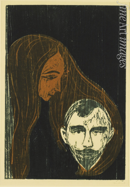 Munch Edvard - Männerkopf im Frauenhaar