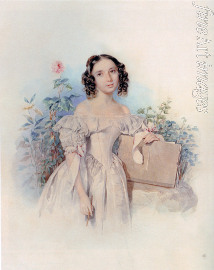 Sokolow Pjotr Fjodorowitsch - Porträt von Prinzessin Helen Biron von Curland, geb. Meschtscherskaja (1818-1843)
