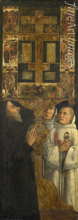 Bellini Gentile - Kardinal Bessarion und zwei Mitglieder der Scuola della Carità vor dem Bessarions Reliquiar