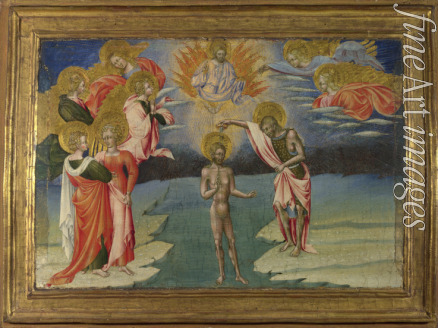 Giovanni di Paolo - The Baptism of Christ (Predella Panel)
