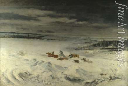 Courbet Gustave - Eine Kutsche im Schnee