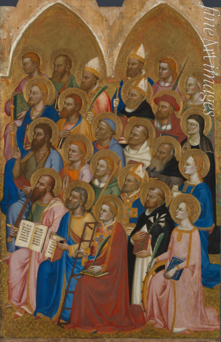 Jacopo di Cione - Adoring Saints (from the San Pier Maggiore Altarpiece)