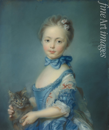 Perronneau Jean-Baptiste - A Girl with a Kitten
