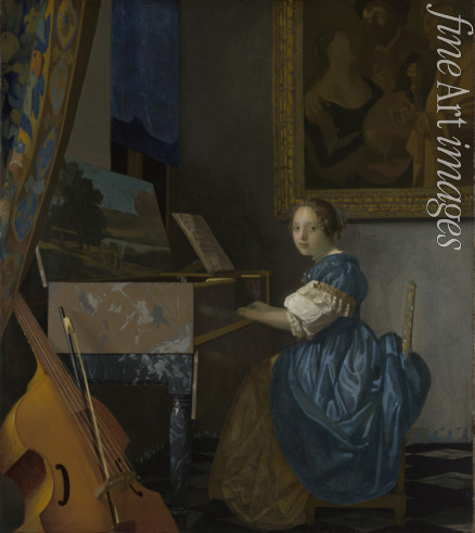 Vermeer Jan (Johannes) - Eine junge Frau, am Virginal sitzend
