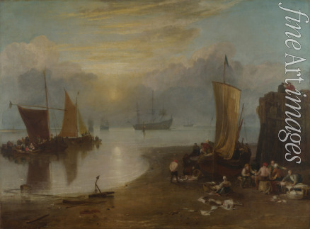 Turner Joseph Mallord William - Aufgehende Sonne im Dunst. Fischer beim Ausnehmen und Verkaufen von Fischen