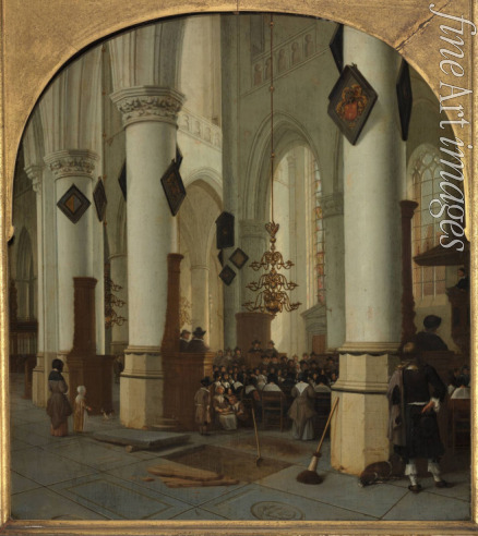 Vliet Hendrick Cornelisz. van - Innenansicht der St.-Bavo-Kirche im Haarlem während der Messe