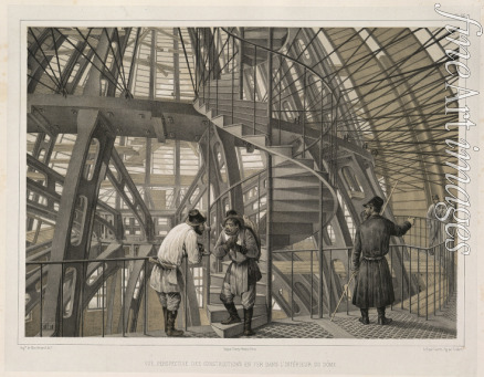 Montferrand Auguste de - Metallkonstruktion im Inneren des Doms (Aus: Der Bau der Isaakskathedrale)