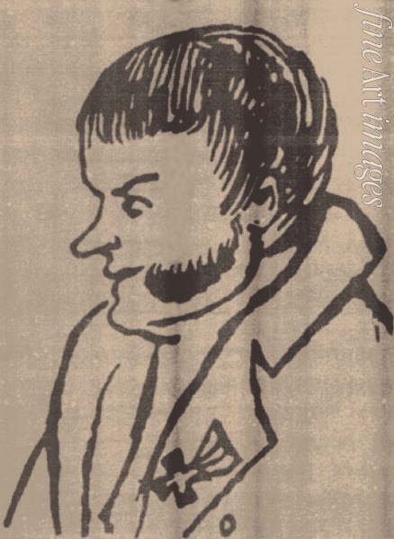 Illitschewski Alexei Demianowitsch - Alexander Petrowitsch Kunizyn (1783-1840) Detail einer Karikatur