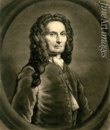 Faber John - Porträt von Mathematiker Abraham de Moivre (1667-1754)