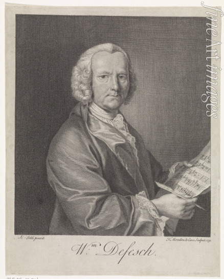 La Cave François Morellon de - Portrait of the Composer Willem de Fesch (1687-1761)