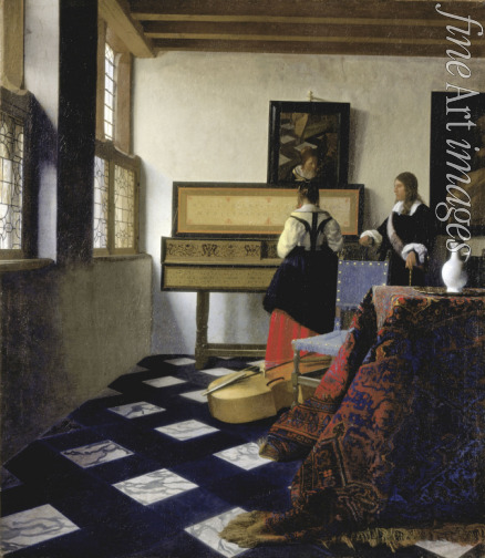 Vermeer Jan (Johannes) - Eine Dame am Virginal mit einem Kavalier (Die Musikstunde)