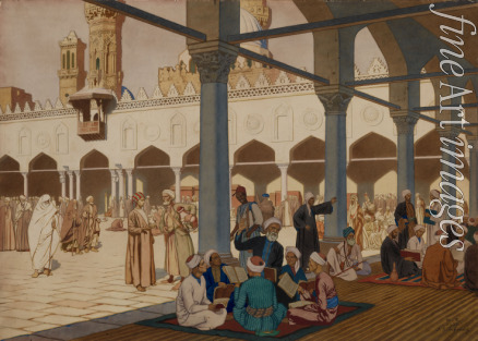 Bilibin Iwan Jakowlewitsch - Der Innenhof der Al-Azhar-Moschee und Universität in Kairo