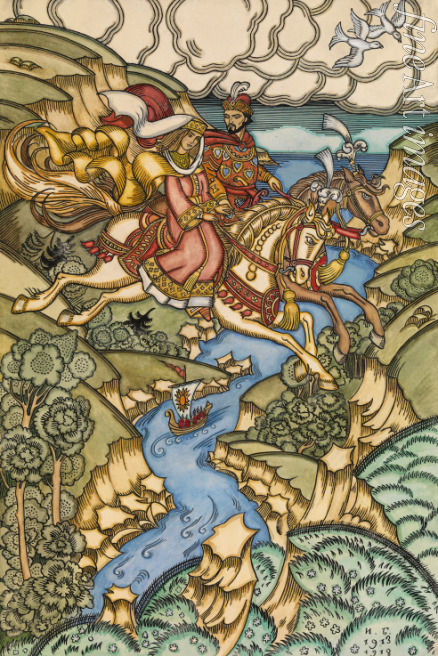 Bilibin Ivan Yakovlevich - Illustration for the Fairy tale Marya Morevna