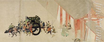 Unbekannter Künstler - Illustriertes Epos Heiji Bürgerkrieg (Kaiserlicher Besuch bei Rokuhara) Rollbild 2