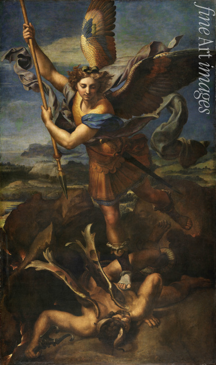 Raffael (Raffaello Sanzio da Urbino) - Der Erzengel Michael erschlägt den Satan
