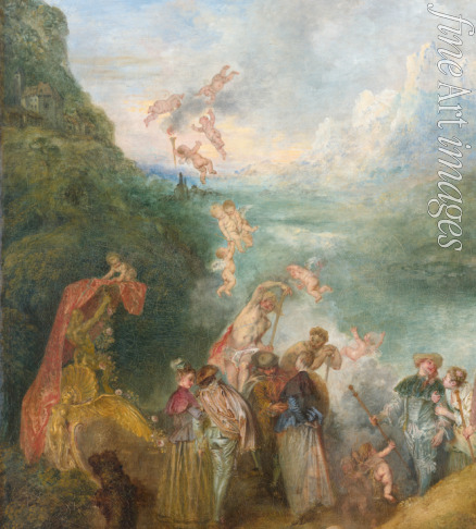 Watteau Jean Antoine - Pilgrimage to Cythera (Embarkation for Cythera) Detal: Putti