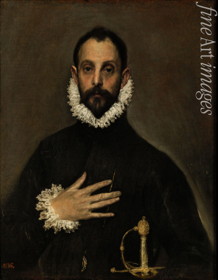 El Greco Dominico - Edelmann mit der Hand auf der Brust