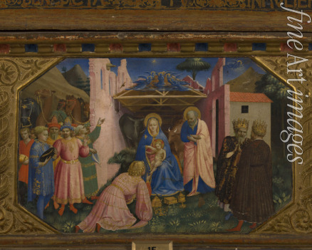 Angelico Fra Giovanni da Fiesole - The Adoration of the Magi (The Annunciation retable with 5 Predella scenes)