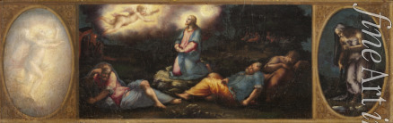 Vasari Giorgio - Christus am Ölberge mit zwei allegorischen Figuren
