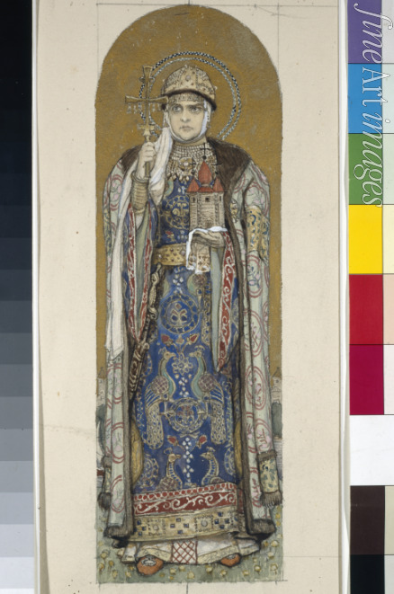 Wasnezow Viktor Michailowitsch - Heilige Olga, Großfürstin von Kiev (Entwurf für die Fresken in der Wladimirkathedrale in Kiew)