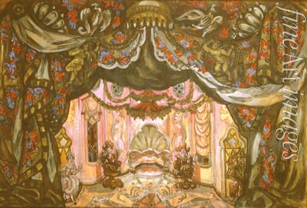 Sudeikin Sergei Jurjewitsch - Bühnenbildentwurf zum Theaterstück Ein toller Tag oder Figaros Hochzeit von P. de Beaumarchais