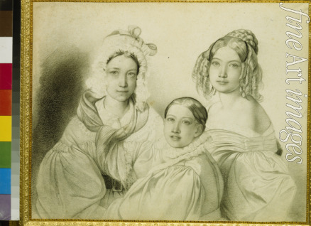 Bruni Fyodor Antonovich - Portrait of Countesses Praskovia (1817-1835), Nadezhda (1822-1840) and Maria (1813-1849) Vyazemsky