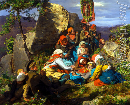 Waldmüller Ferdinand Georg - The Interrupted Pilgrimage (The Sick Pilgrim)