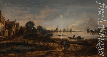 Neer Aert van der - River view by moonlight